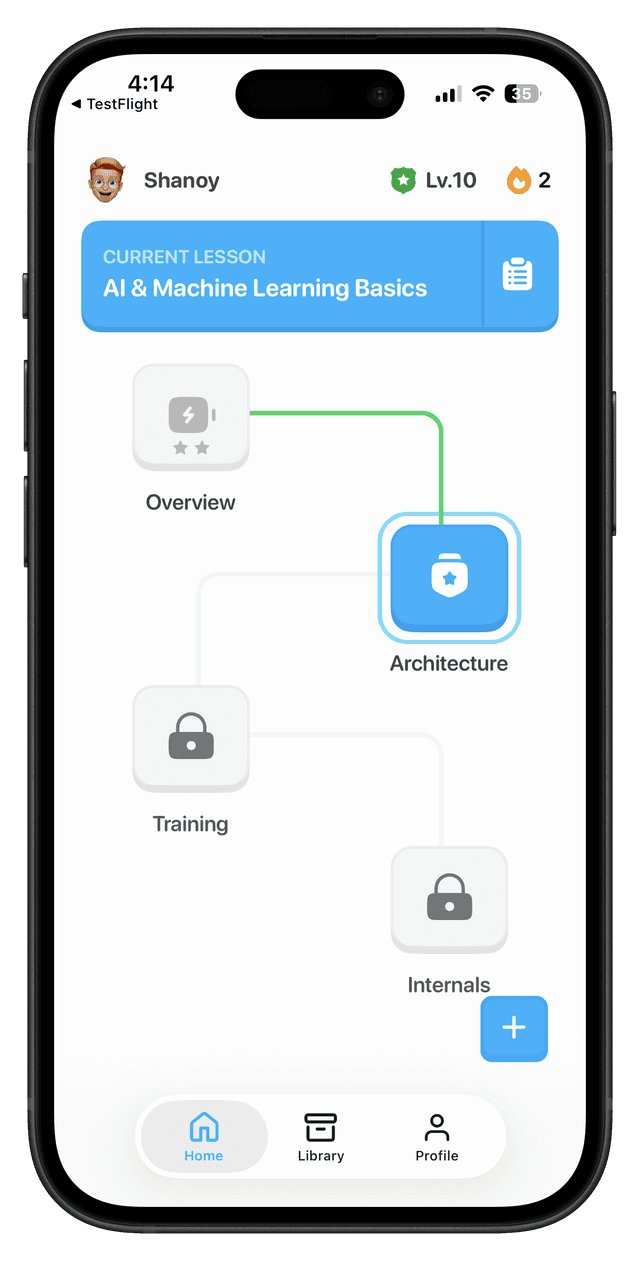 Recallie AI App - Lesson Progress